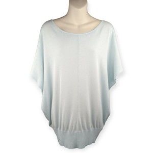 MOTH Brand Anthropologie Dolman Sleeve Pullover Sweater Light Blue Oversized L